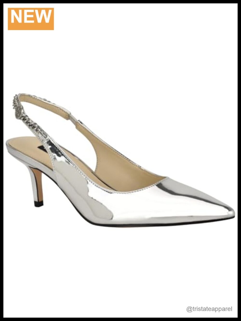 Nine West Annae Kitten Heel Pointy Toe Slingback Pump Formal Dress Shoe